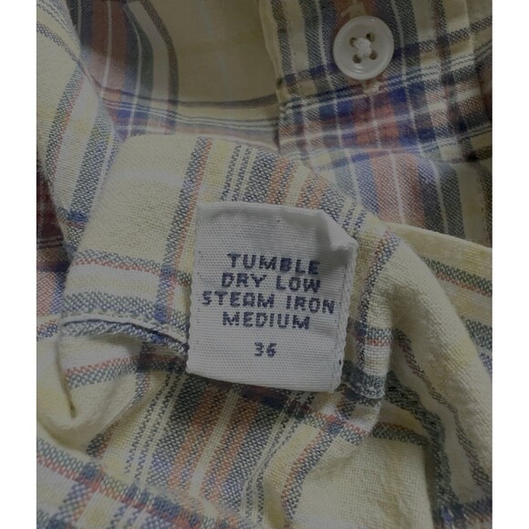 Vintage Ralph Lauren Button Down Shirt Mens Yellow Plaid Blake Short Sleeve 80s - Picture 8 of 10